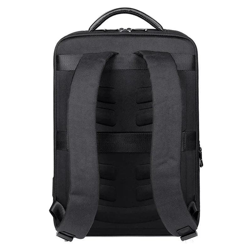 Sac à Dos Homme Cuir Vache & Oxford 42x30cm 20-35L Coussin d’Air – CLEVI Paris