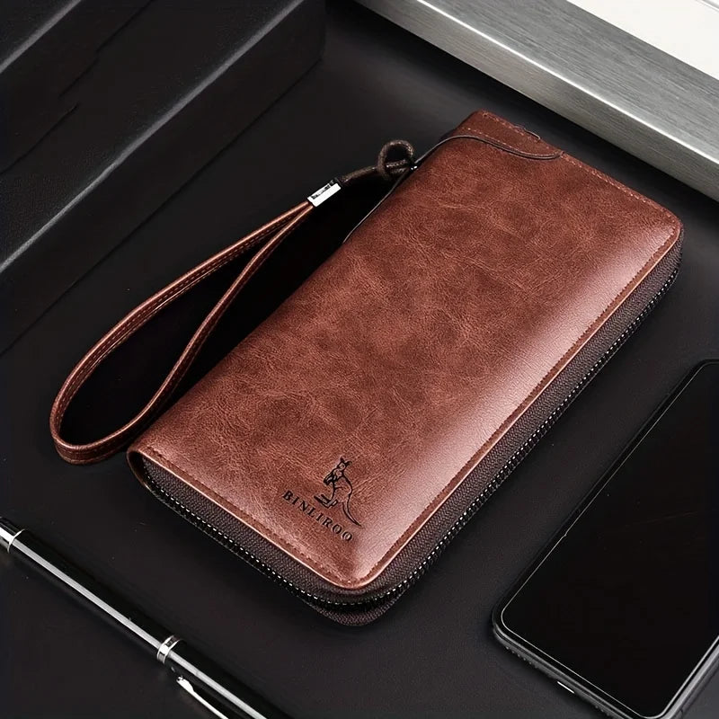 Portefeuille Long Unisexe PU Anti-RFID Fermeture Éclair Business 3 Coloris – CLEVI Paris