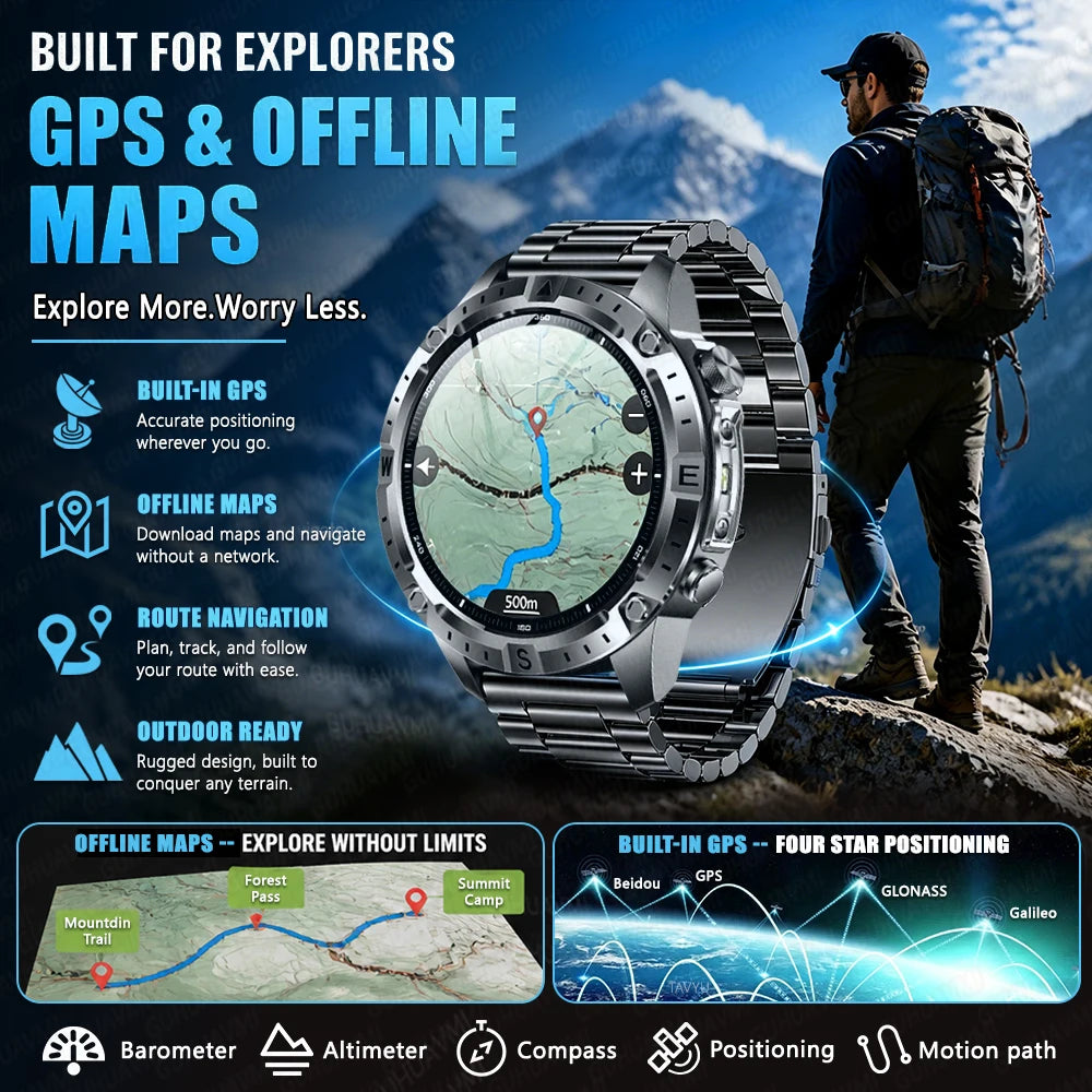Montre GPS AMOLED avec cartes hors ligne – CLEVI Paris