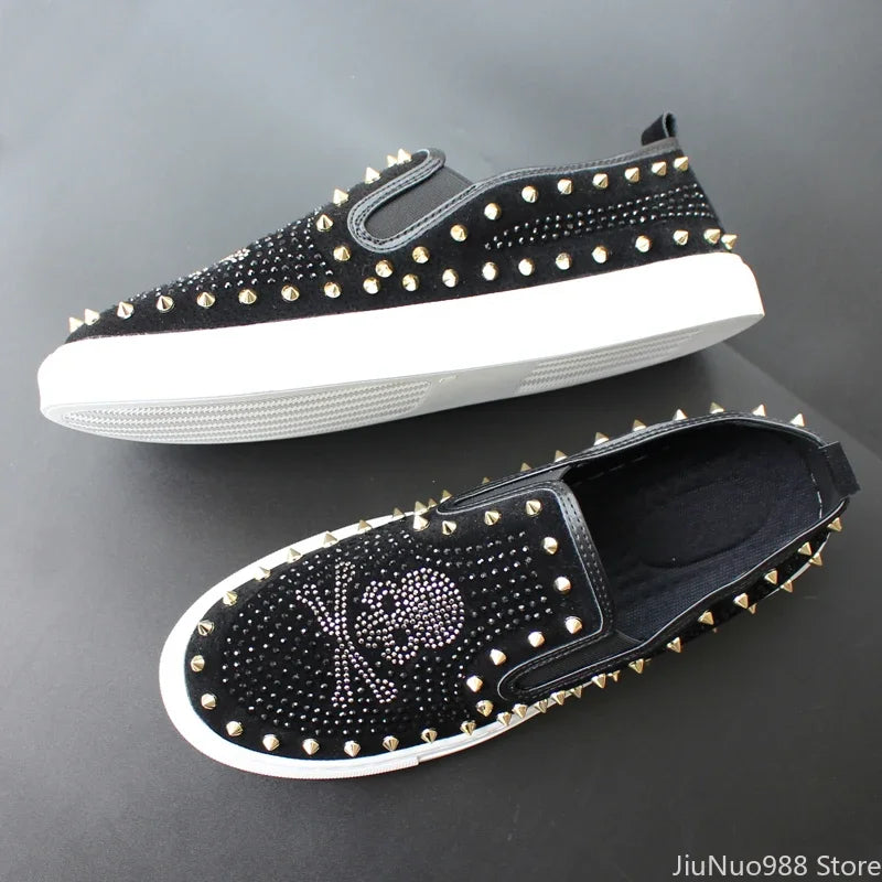 Mocassins Homme Cuir Rivets Skull – CLEVI Paris