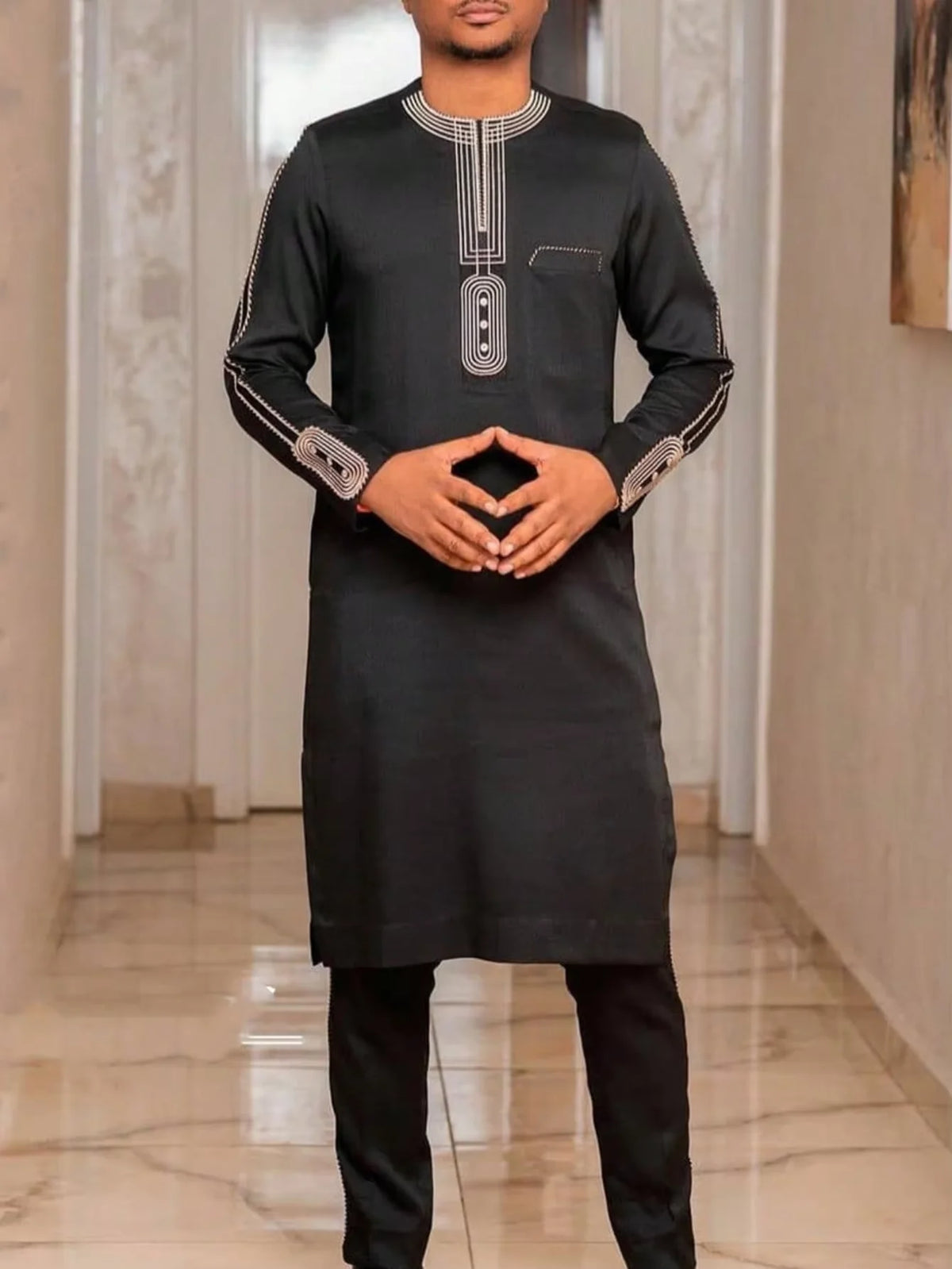 Costume Africain Homme 2 Pièces Kaftan – CLEVI Paris