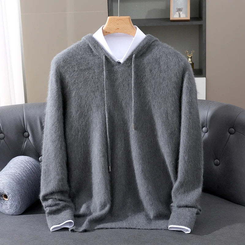 Pull Homme 100% Cachemire Vison À Capuche Coupe Ample MVLYFLRT – Tricot Épais Casual – 10 Coloris, S à XXXL – CLEVI Paris