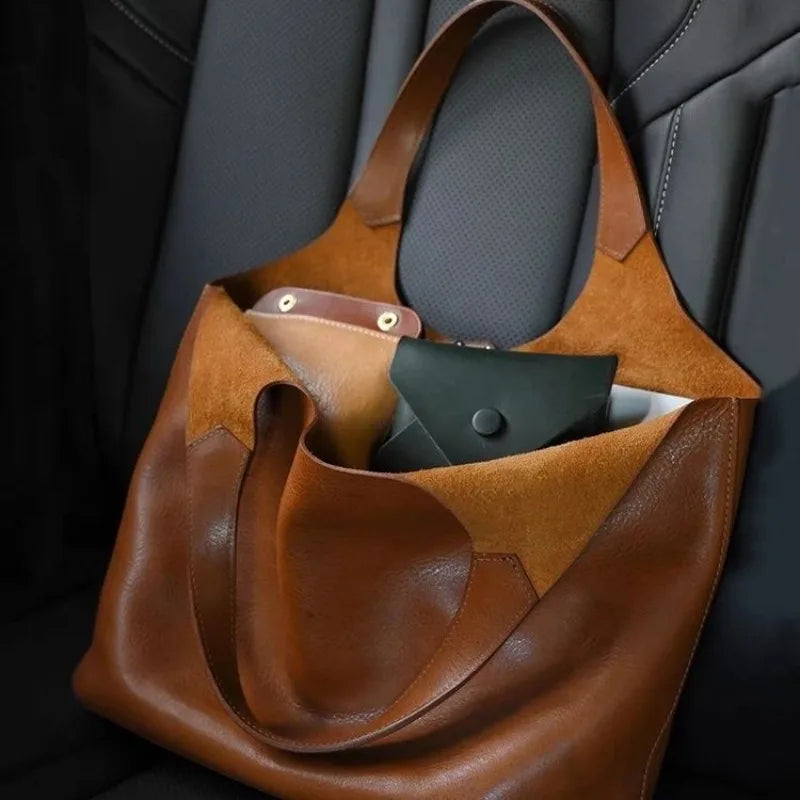 Cabas PU Matte Femme Grande Capacité Luxe Casual 2025 – CLEVI Paris