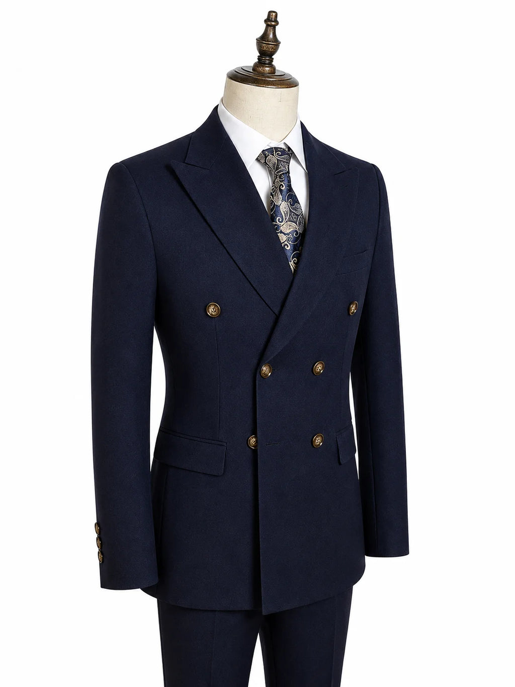 Costume Homme 2 Pièces Luxe Bleu Marine Double Boutonnage Slim Fit Mariage Bureau 4 Saisons XS-4XL – CLEVI Paris