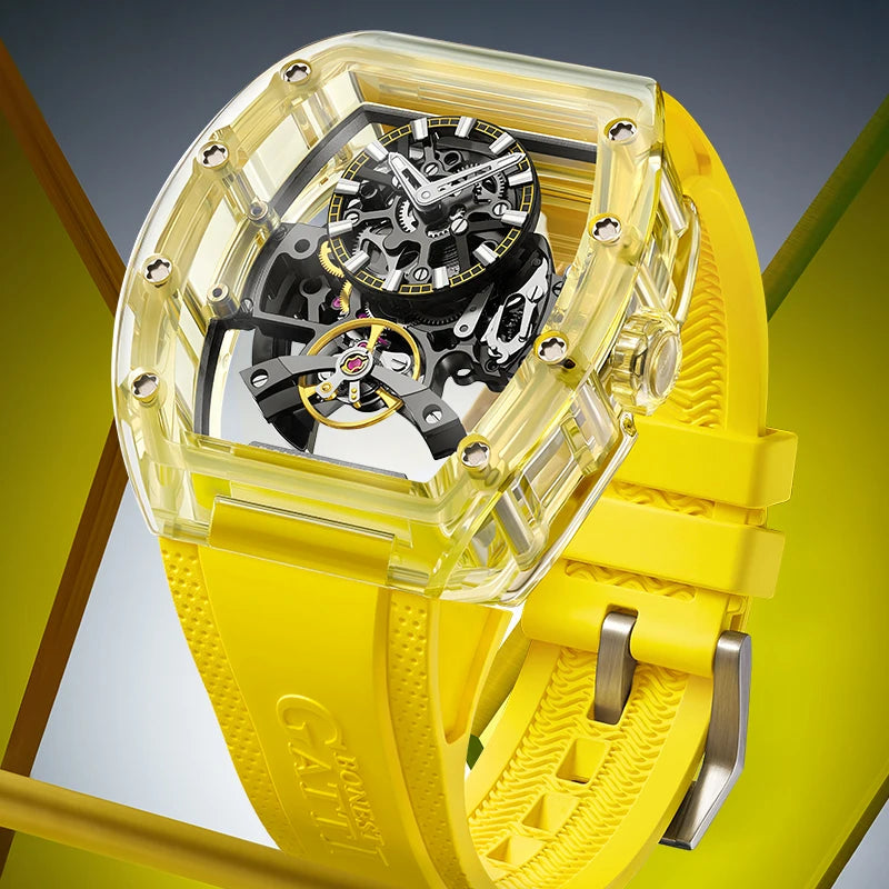 BONEST GATTI BG9960 Montre Homme Automatique Tonneau Cristal K9 Saphir – CLEVI Paris