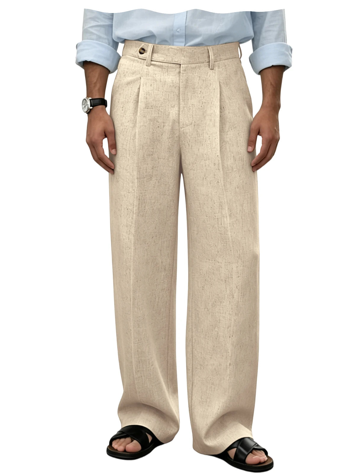Pantalon homme en lin coupe ample – CLEVI Paris