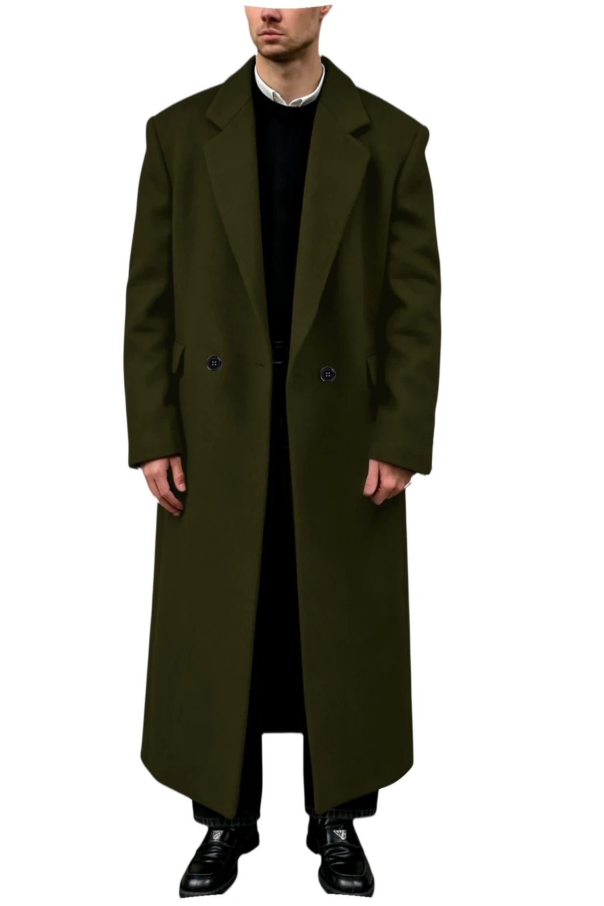 Manteau homme très long en laine mélangée – CLEVI Paris