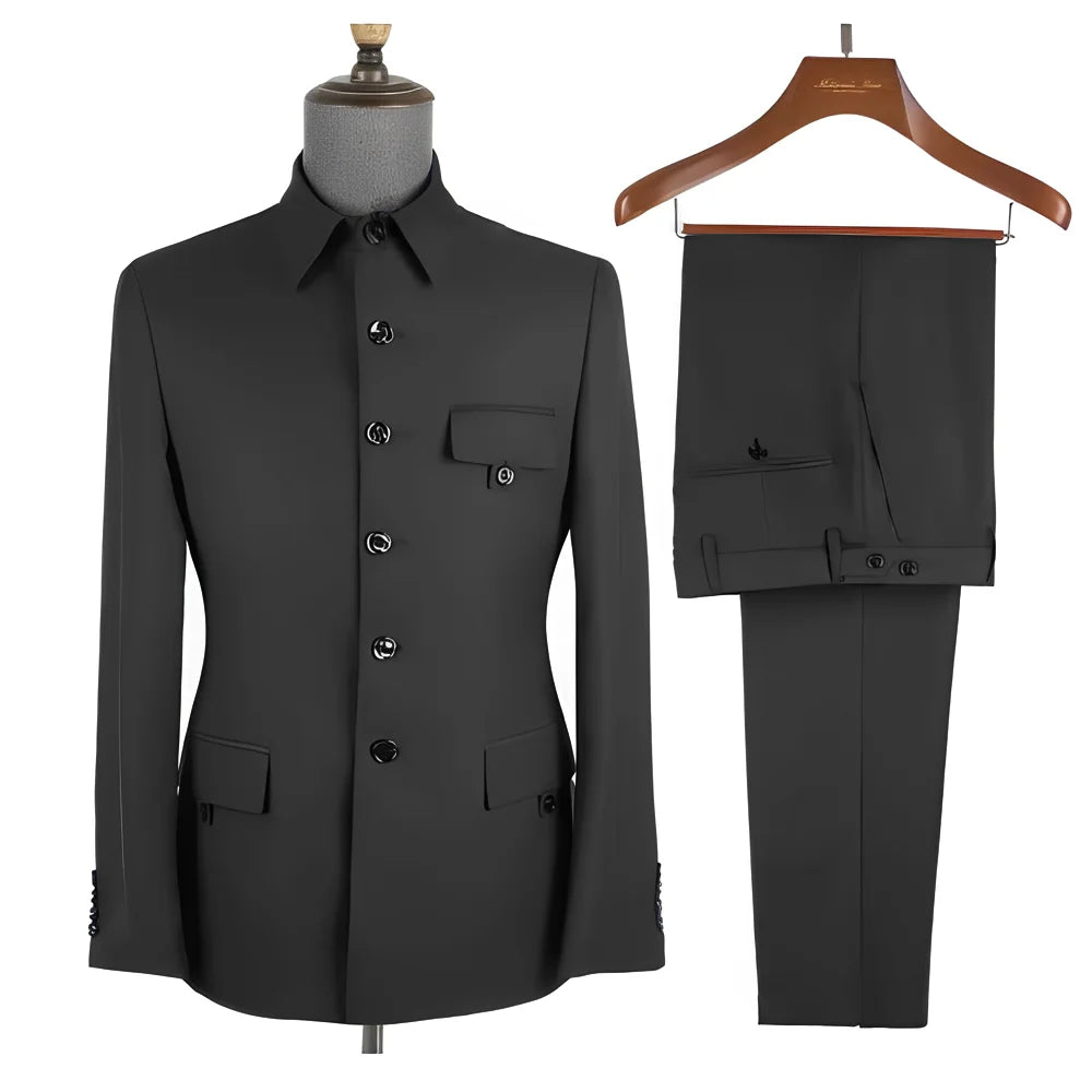 Costume homme 2 pièces, col montant – CLEVI Paris