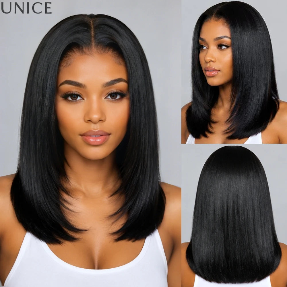 Perruque Bob Yaki Straight Lace 7x5 Glueless – CLEVI Paris