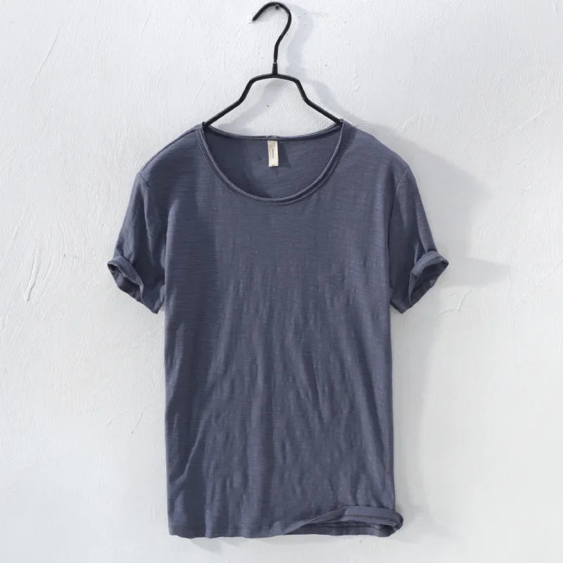 T-Shirt Homme Basique 100% Coton Col Rond Slim Fit Respirant Printemps Été M-3XL – CLEVI Paris