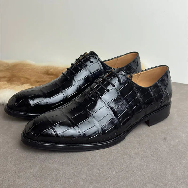 Chaussures Oxford homme en cuir de crocodile – CLEVI Paris