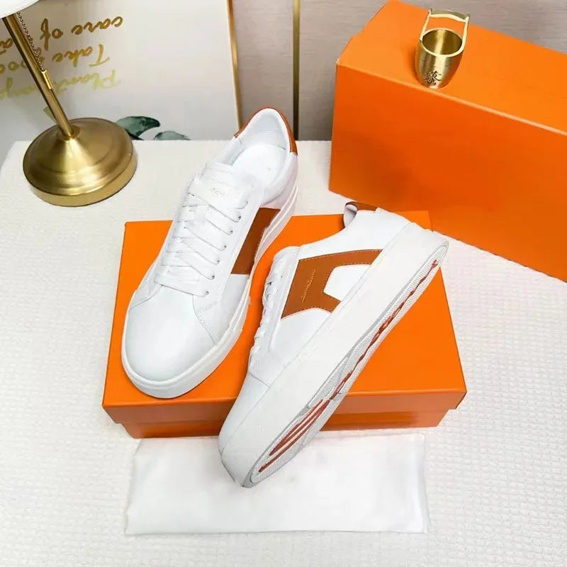 Sneakers Cuir Blanc Plateforme Unisexe – CLEVI Paris