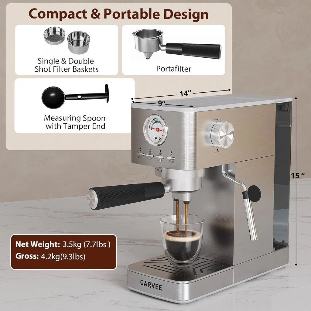 Machine à expresso HiMISS 1300 W avec vapeur – CLEVI Paris