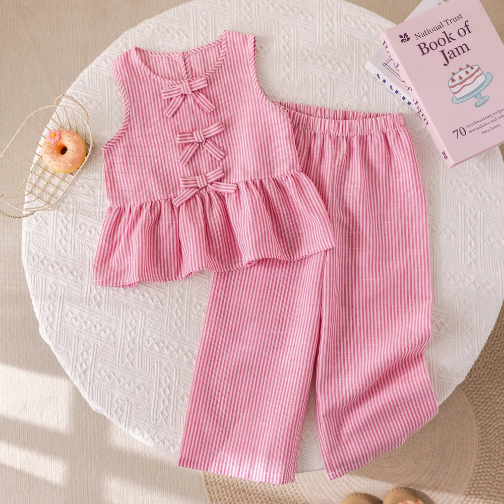 Ensemble fille rose à rayures Humor Bear – CLEVI Paris
