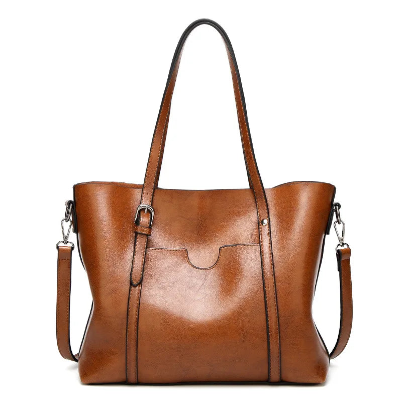 Sac Épaule PU Souple Femme Vintage 32x12x29cm Multi-Poches Bandoulière 115cm – CLEVI Paris