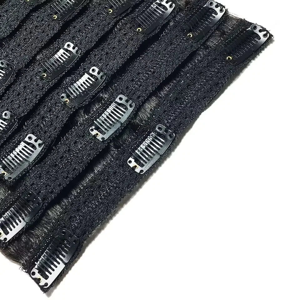 Extensions Clips Cheveux Humains Remy Lisses 8 Pcs – CLEVI Paris