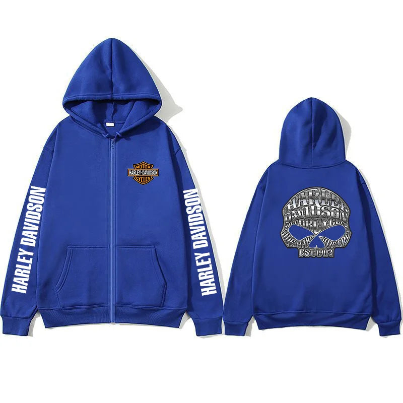 Sweatshirt Zippé à Capuche Harley Davidson – CLEVI Paris