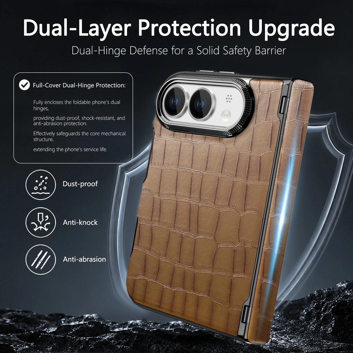 Coque iPhone Duo motif crocodile en simili – CLEVI Paris