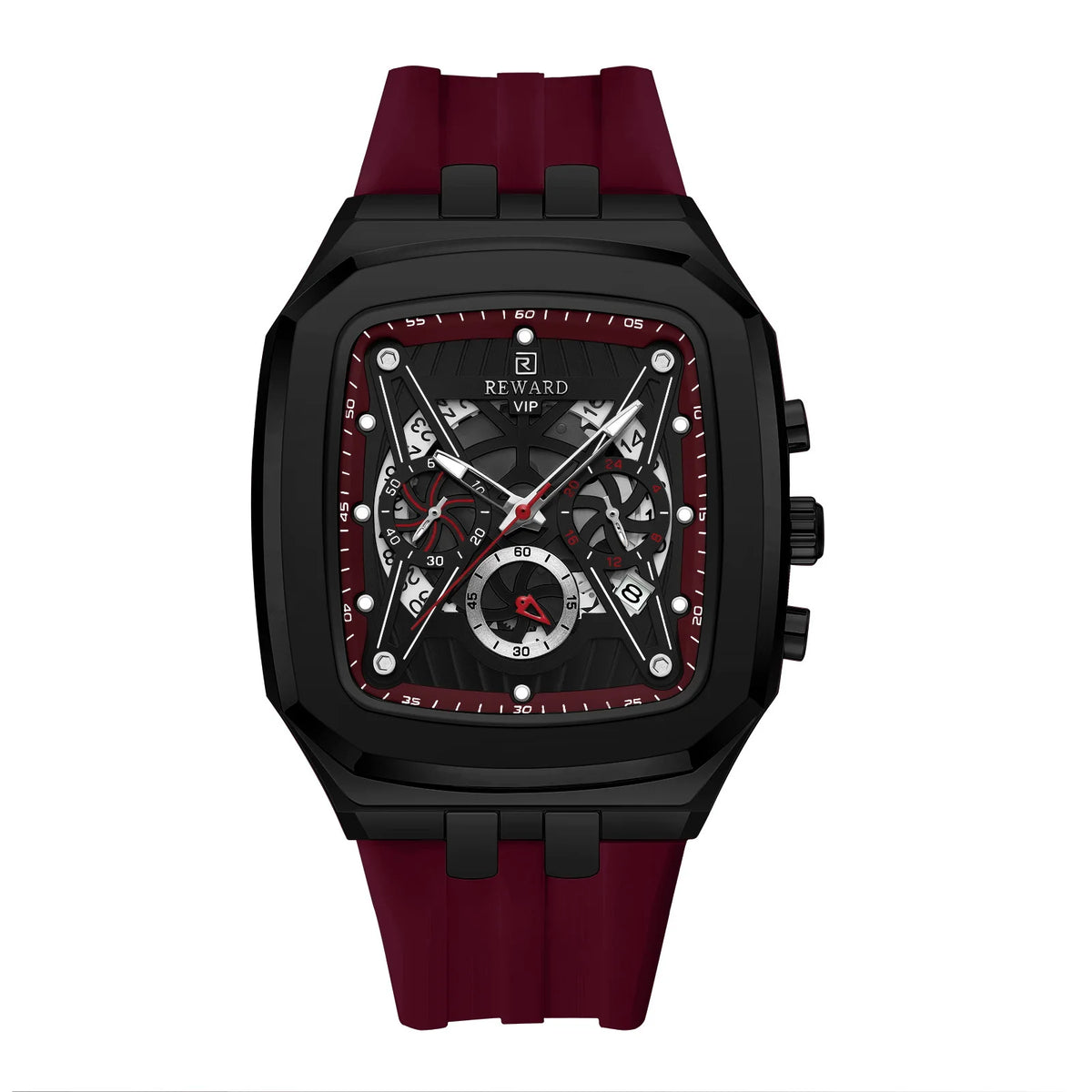Montre Quartz Tonneau Homme Silicone Lumineuse Casual – CLEVI Paris