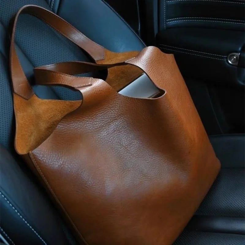 Cabas PU Matte Femme Grande Capacité Luxe Casual 2025 – CLEVI Paris