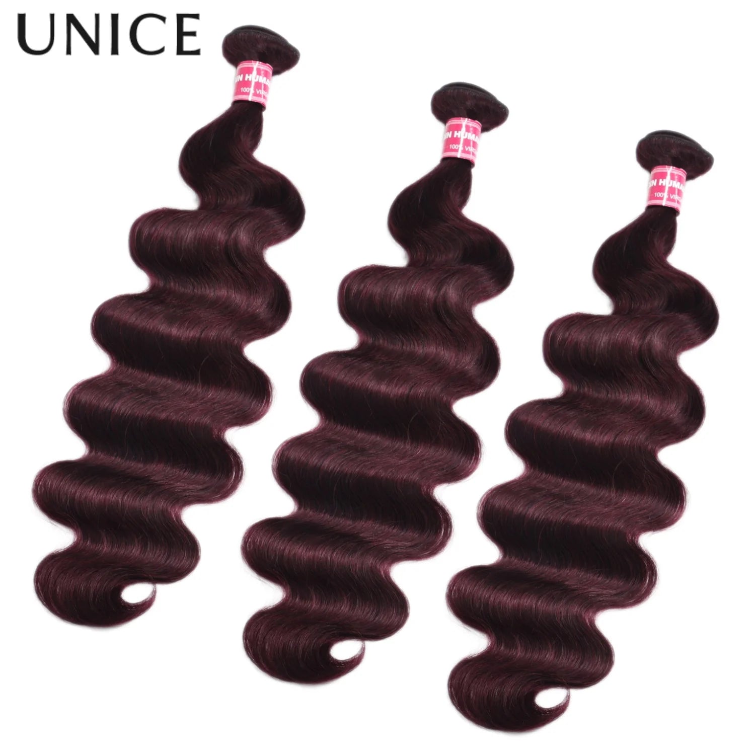 Bundles Body Wave Cheveux Humains Brésiliens Remy — Couleur Black Cherry Violet | 1, 3 ou 4 Pièces – CLEVI Paris