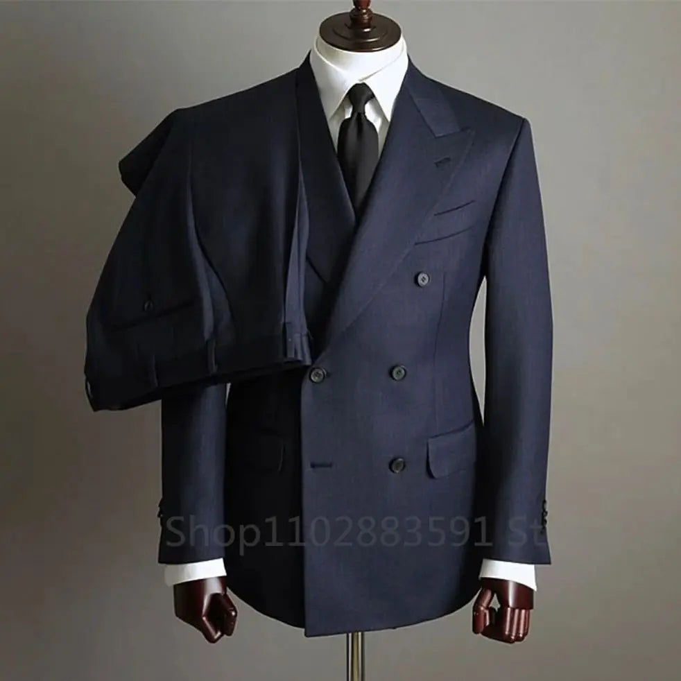 Costume homme croisé bleu marine – CLEVI Paris