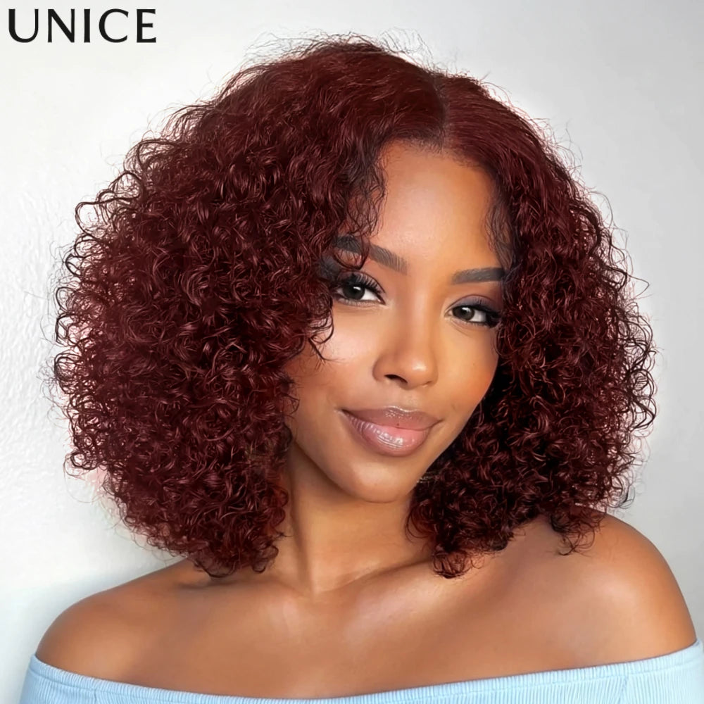 Perruque Jerry Curly Brun Roux 7x5 Lace Glueless – CLEVI Paris