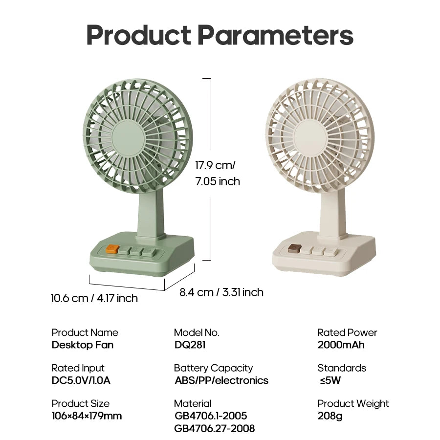 Mini ventilateur de bureau sans pales USB – CLEVI Paris