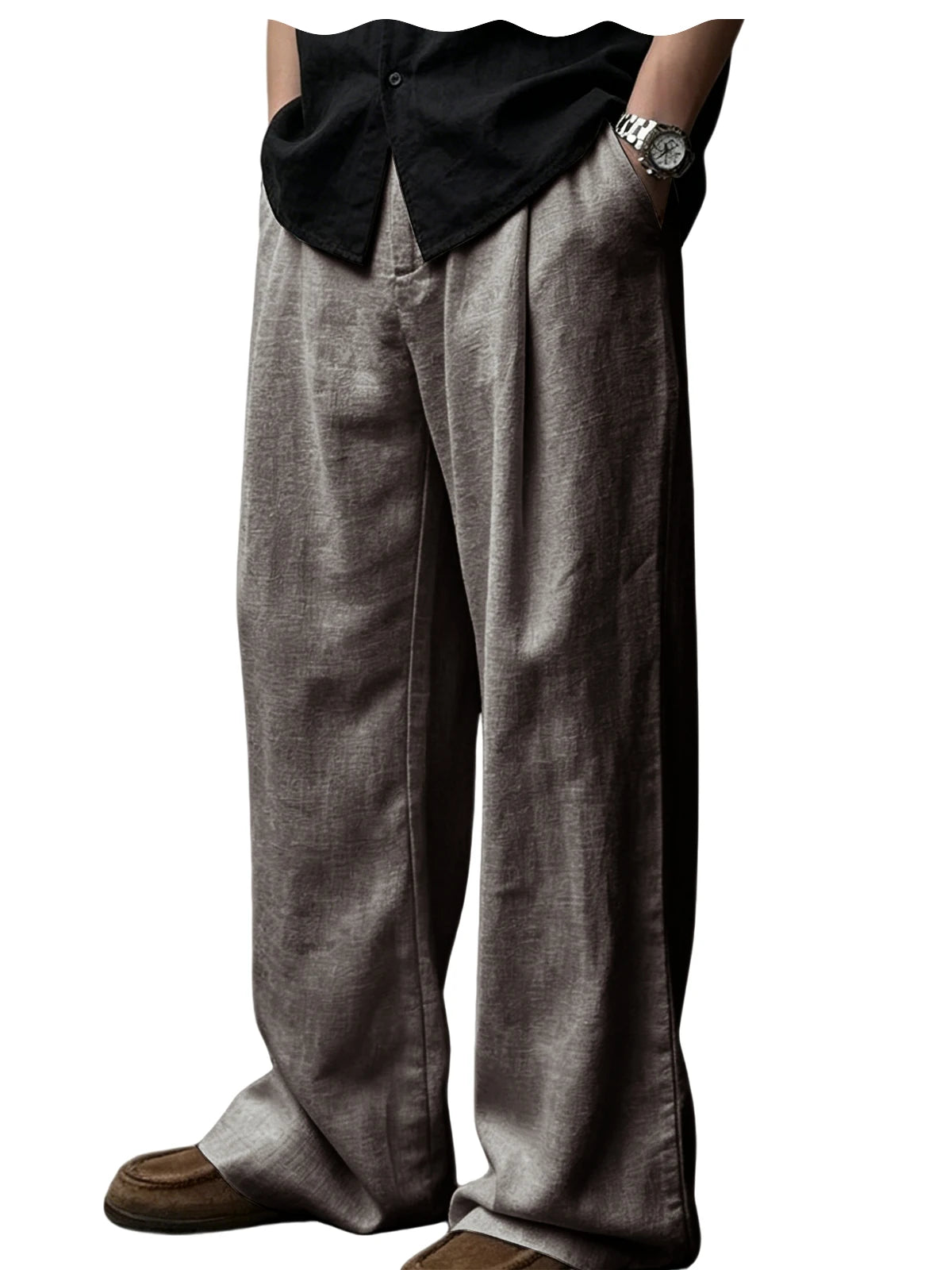 Pantalon en lin coupe ample – CLEVI Paris