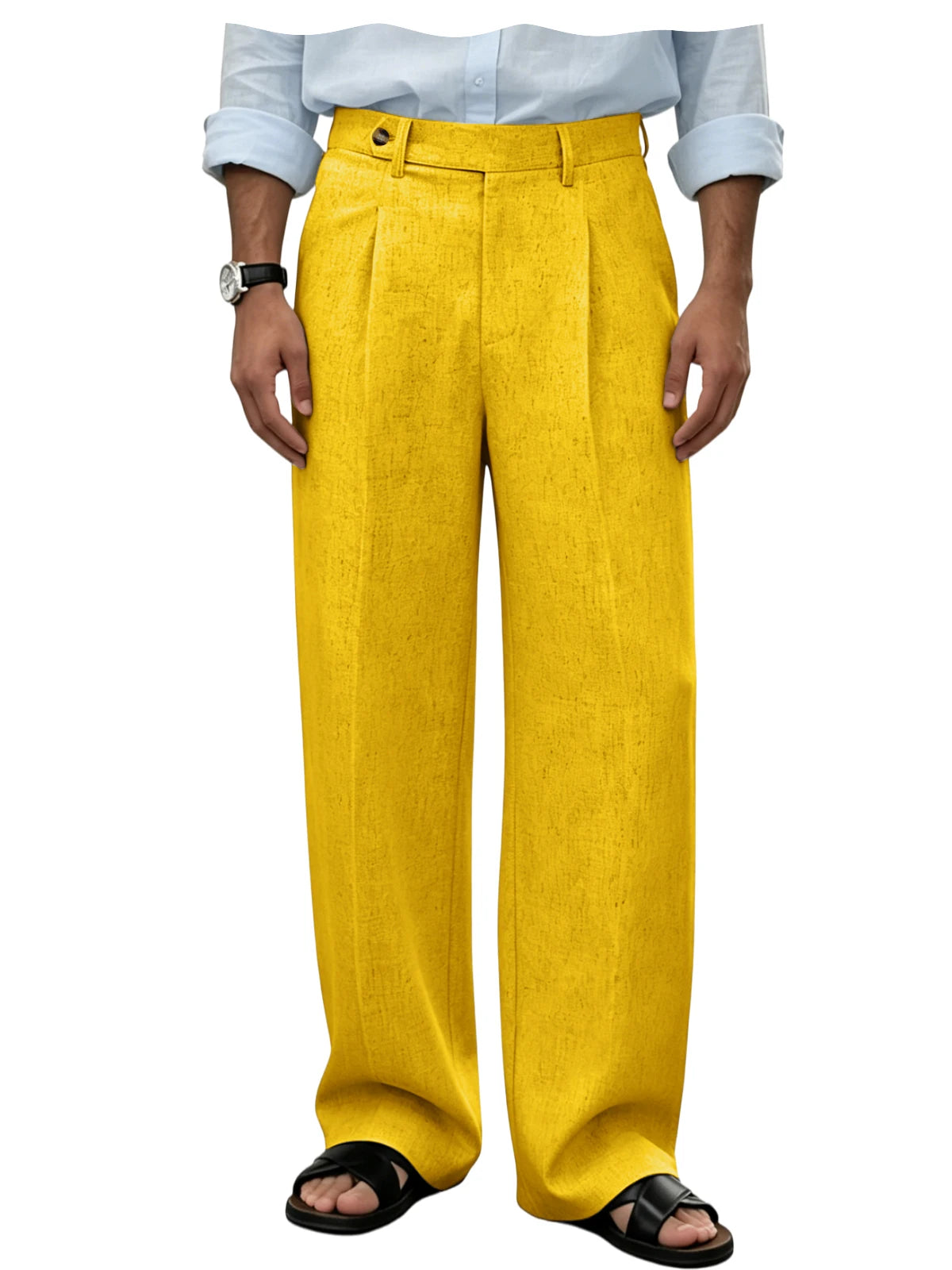 Pantalon homme en lin coupe ample – CLEVI Paris