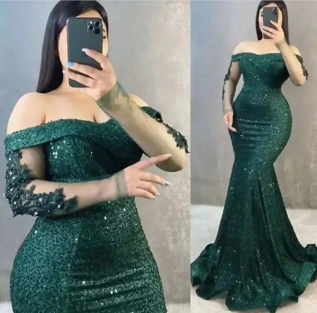 Robe de soirée sirène à paillettes – CLEVI Paris