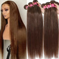 Bundles Cheveux Humains Lisses Brun Chocolat #4 Brésiliens Vierges Baierte – CLEVI Paris