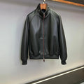 Blouson homme en cuir noir à col montant – CLEVI Paris