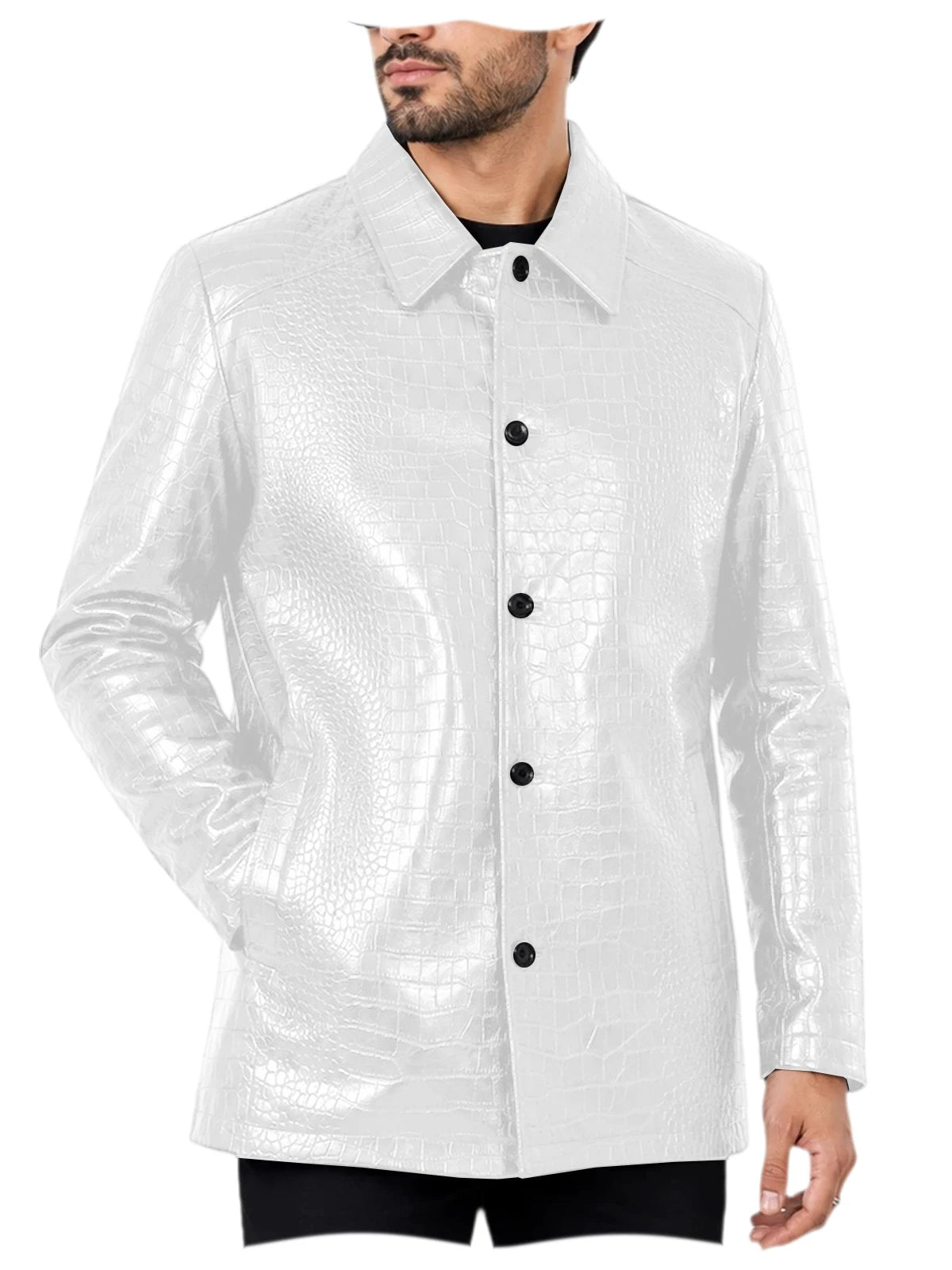Blazer homme simili cuir motif crocodile – CLEVI Paris
