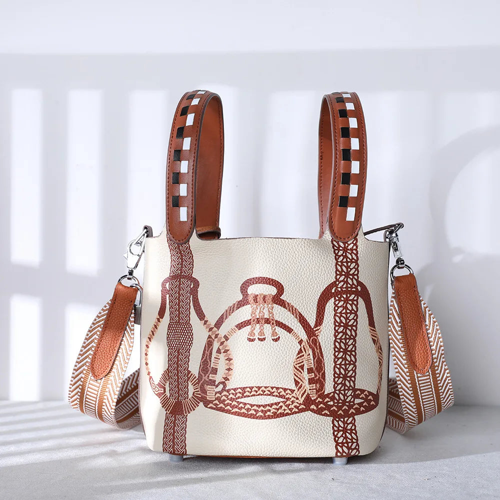 Sac Seau Cuir Bicolore Patchwork Bandoulière Rayures Femme – CLEVI Paris