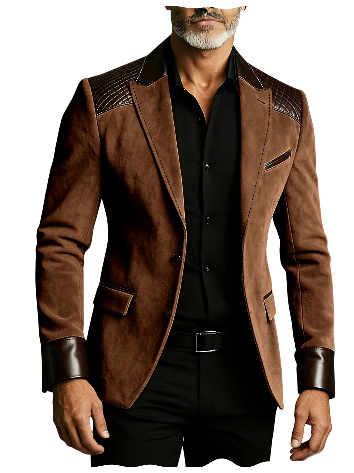 Blazer homme ajusté à détails crocodile – CLEVI Paris