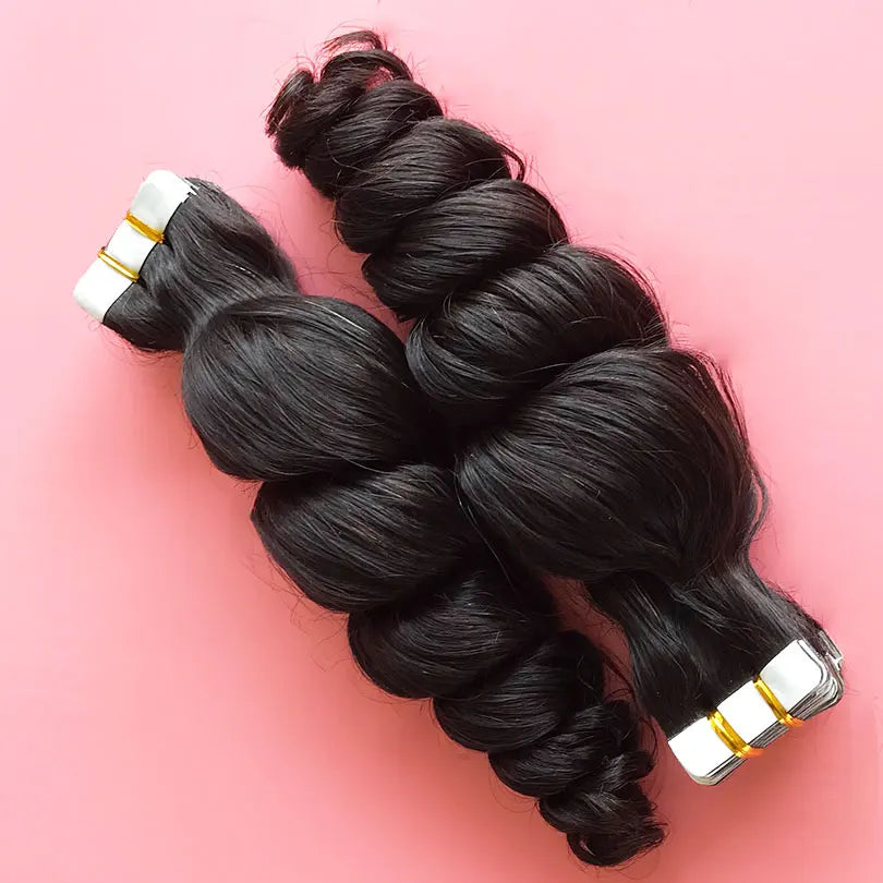Extensions Tape In Loose Wave Remy Hair 40 Pièces – CLEVI Paris