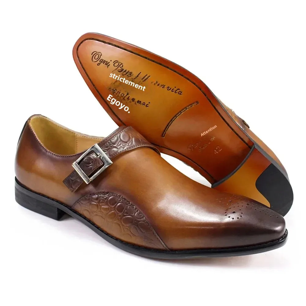 Chaussures homme à double boucle en cuir – CLEVI Paris