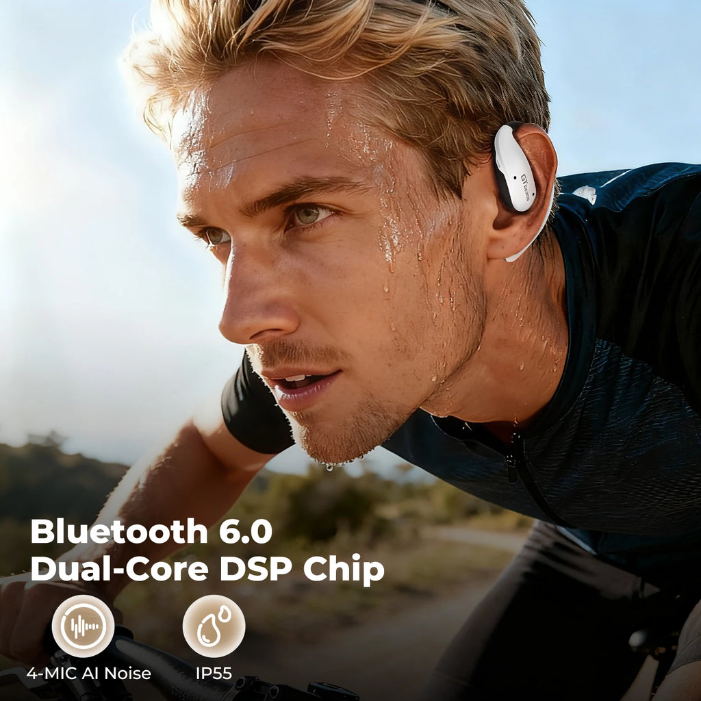 Écouteurs Open-Ear GTbeans BT 6.0 IP55 56h 4 Micros Siri – CLEVI Paris