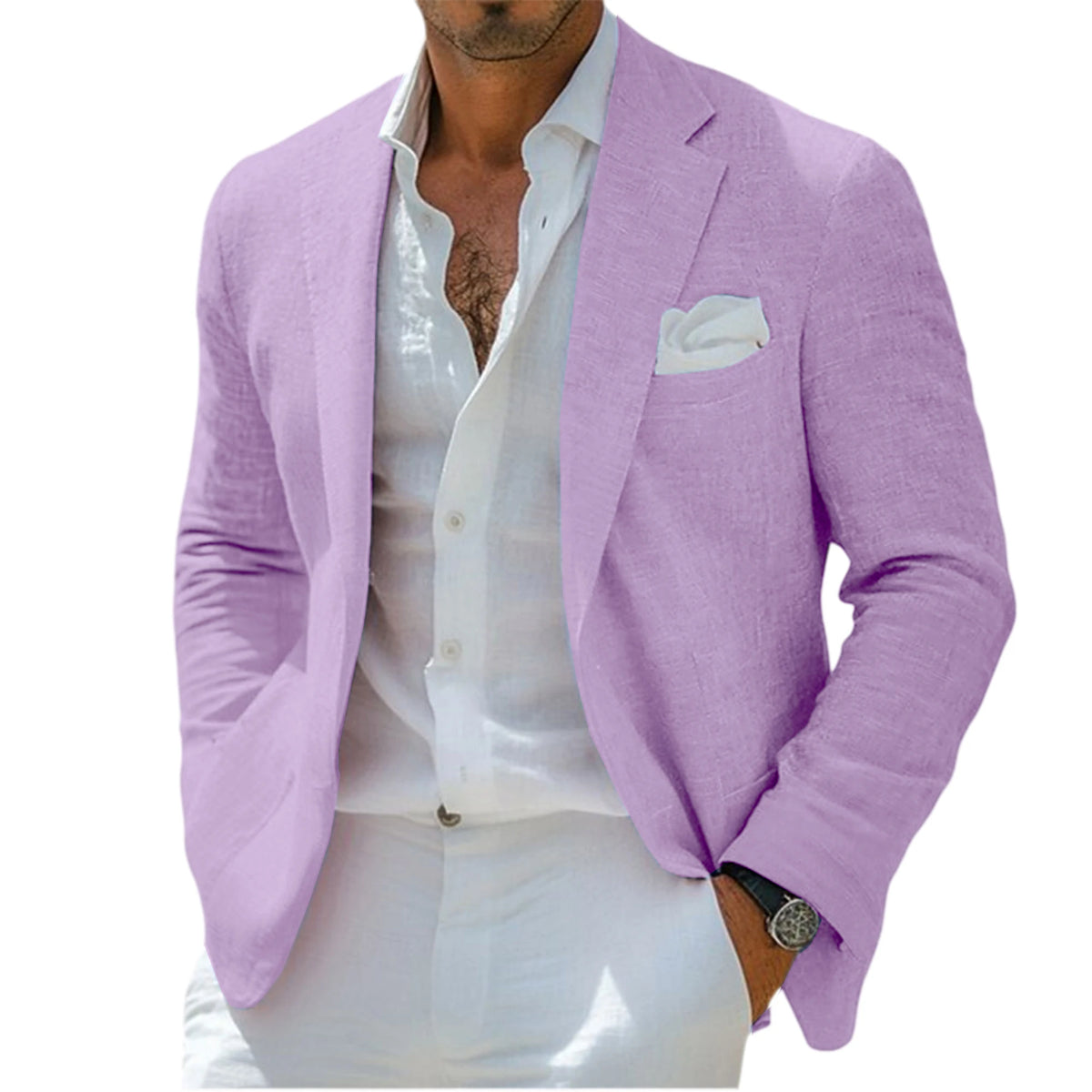 Blazer Lin Homme Coupe Ajustée – CLEVI Paris