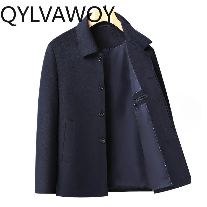 Manteau homme en cachemire bleu marine – CLEVI Paris