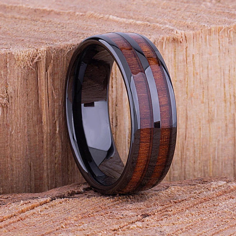 Bague Unisexe Opale Rouge et Météorite – CLEVI Paris