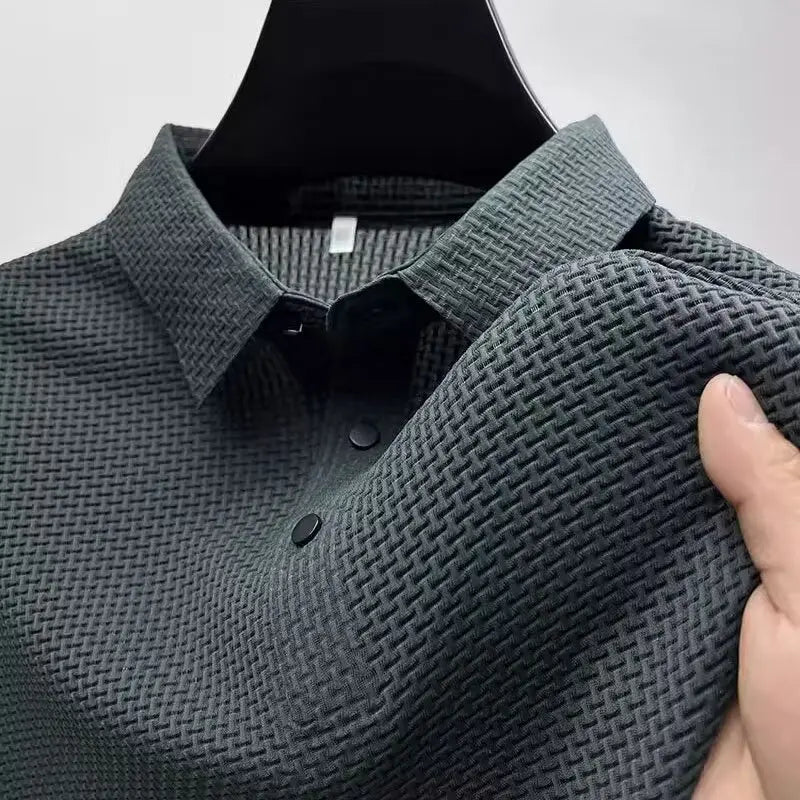 Polo Homme Ice Silk Ajourné Manches Courtes Respirant Business Casual Été Multi-Couleurs M-5XL – CLEVI Paris