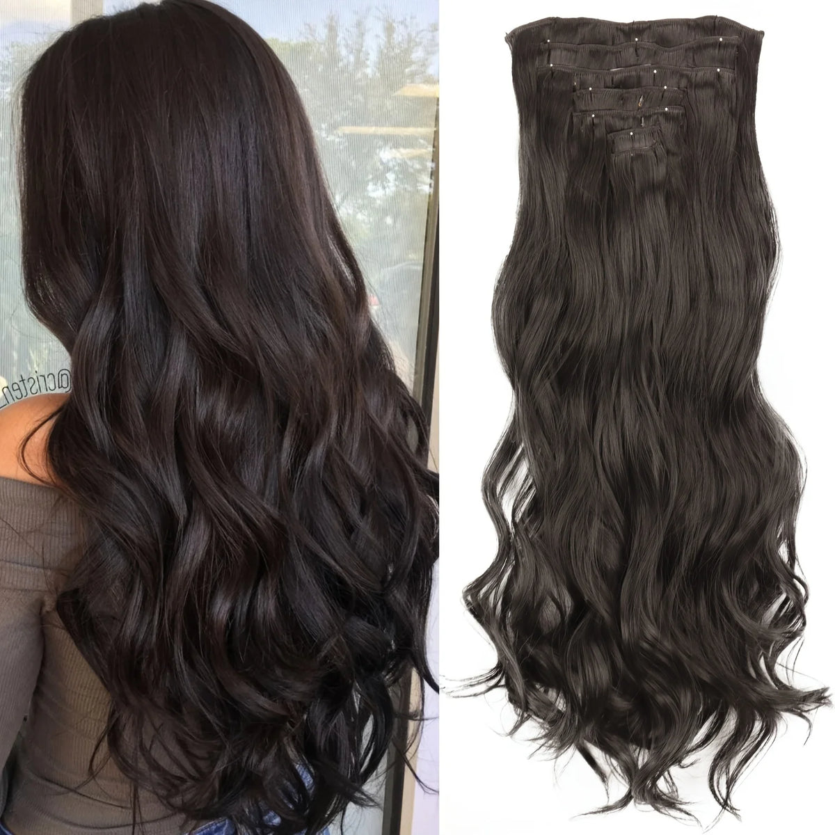 Extensions Cheveux Clips 7 Pcs Synthétique 50 Couleurs – CLEVI Paris