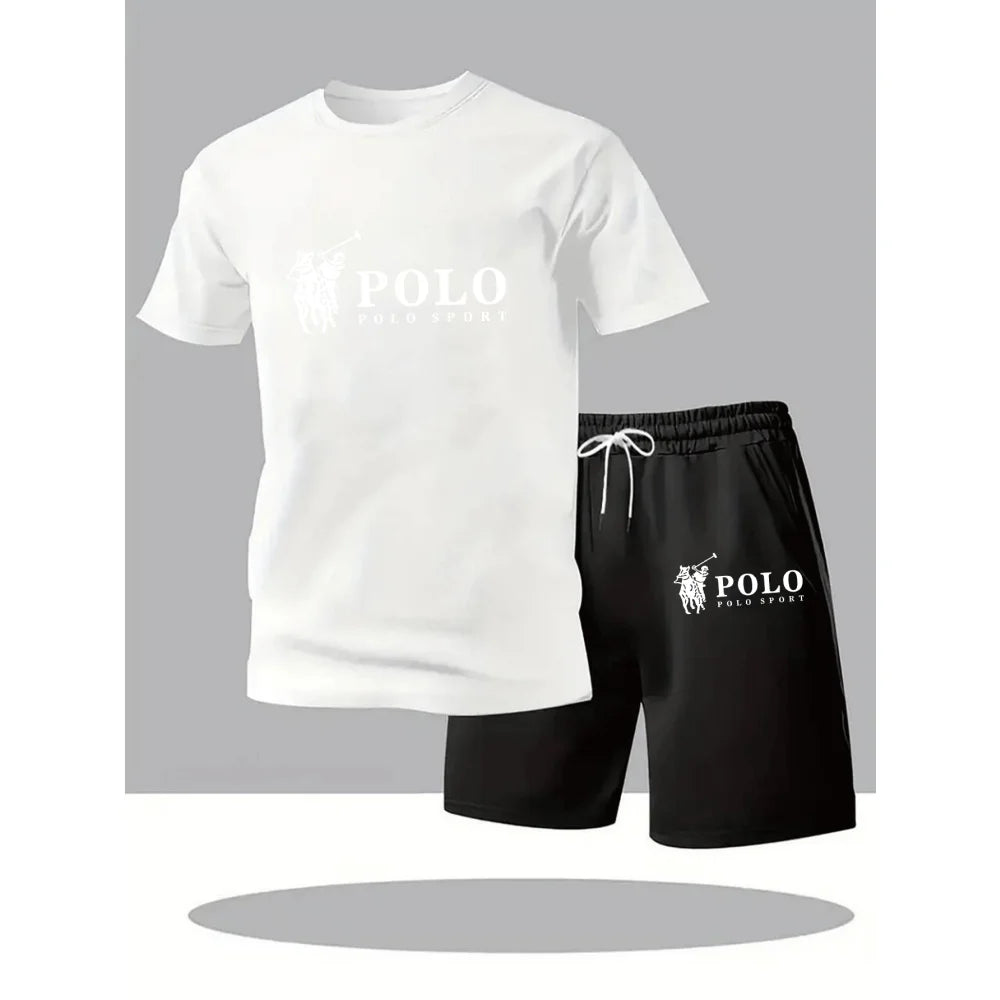 Ensemble 2 Pièces Homme T-shirt Col Rond + Short 3/4 Été 2026 Urban Casual – Noir, Blanc & Bleu Marine – CLEVI Paris