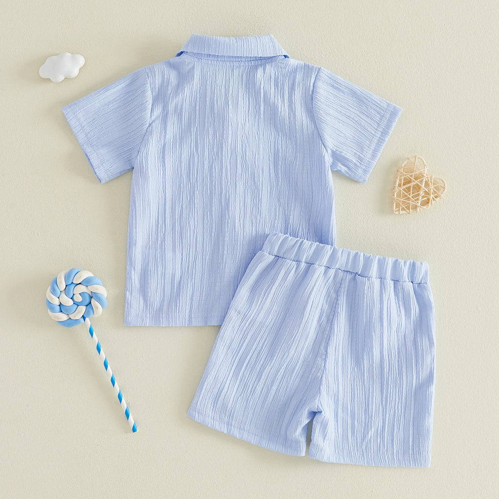 Ensemble garçon chemise texturée et short – CLEVI Paris