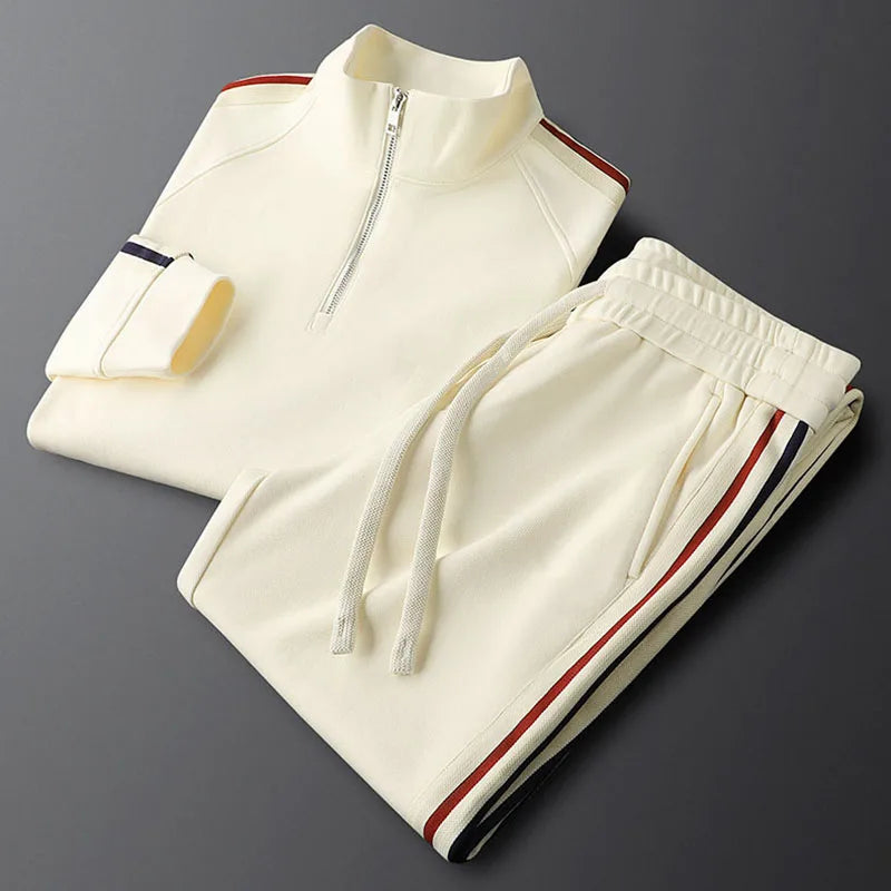 Survêtement homme à bandes et col zippé – CLEVI Paris