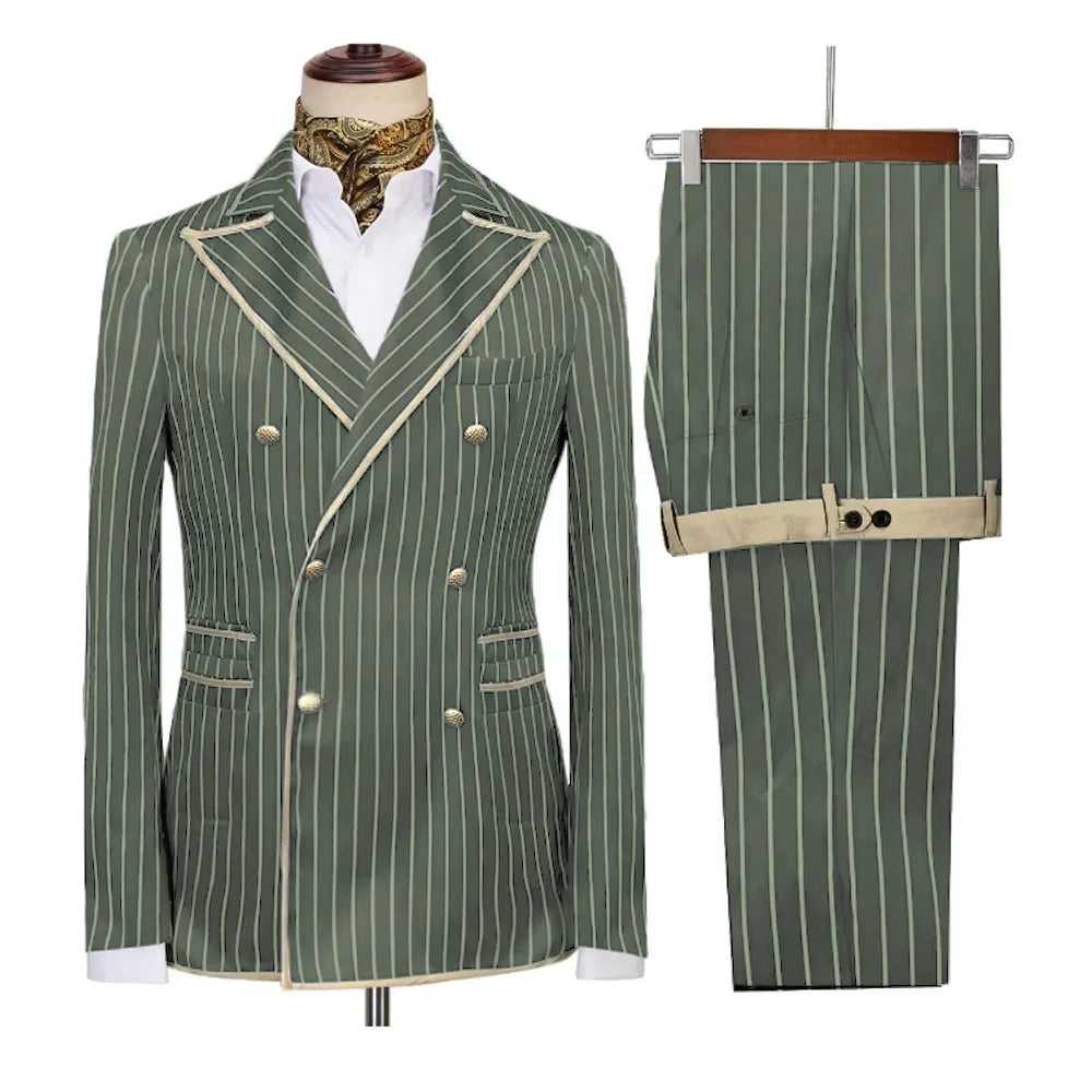 Costume homme rayé 2 pièces – CLEVI Paris