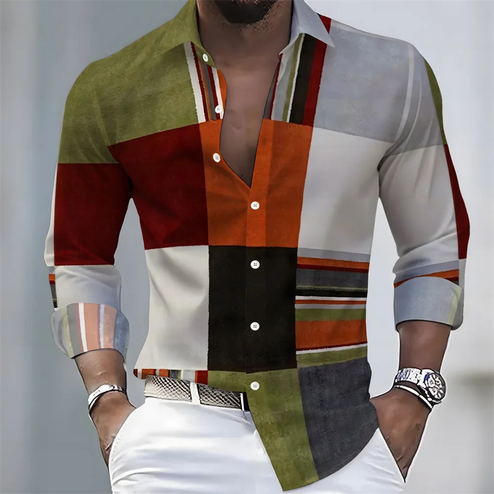 Chemise rayée homme manches longues – CLEVI Paris