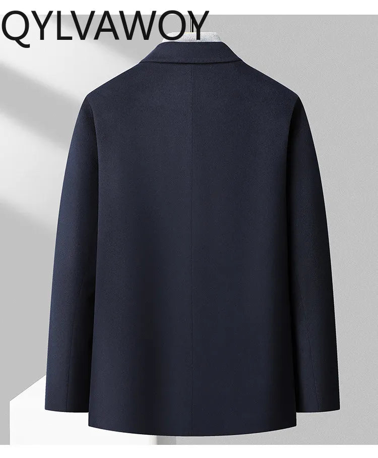 Manteau homme en cachemire bleu marine – CLEVI Paris